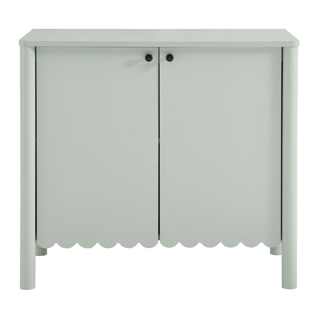 Emmeline 35" 2-Door Scalloped Sideboard Cabinet - Sage