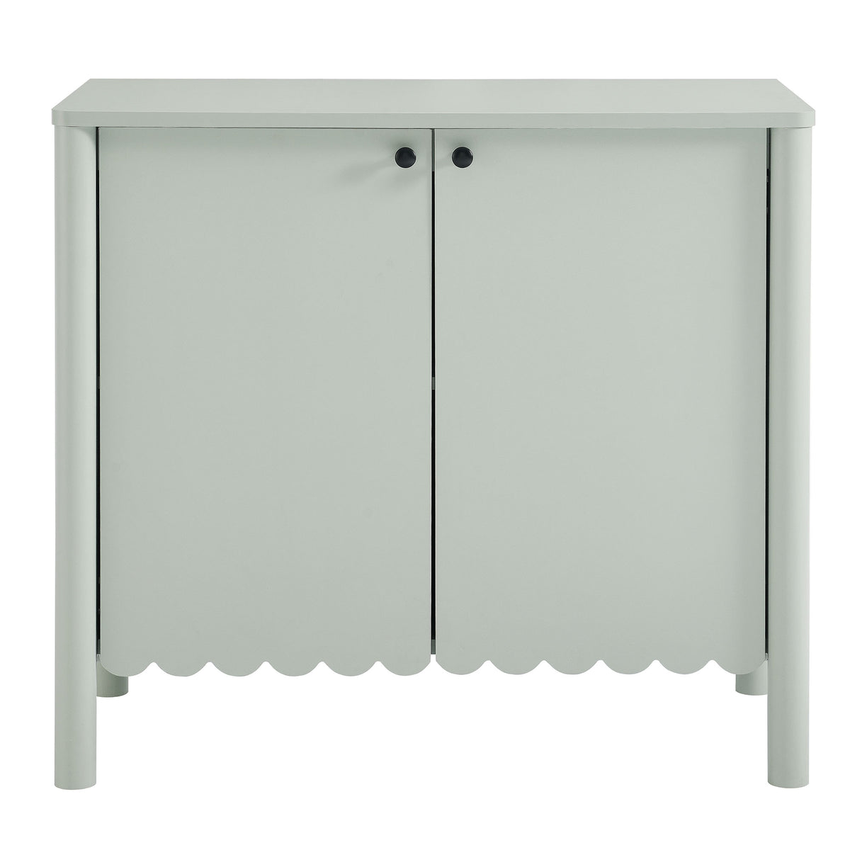 Emmeline 35" 2-Door Scalloped Sideboard Cabinet - Sage