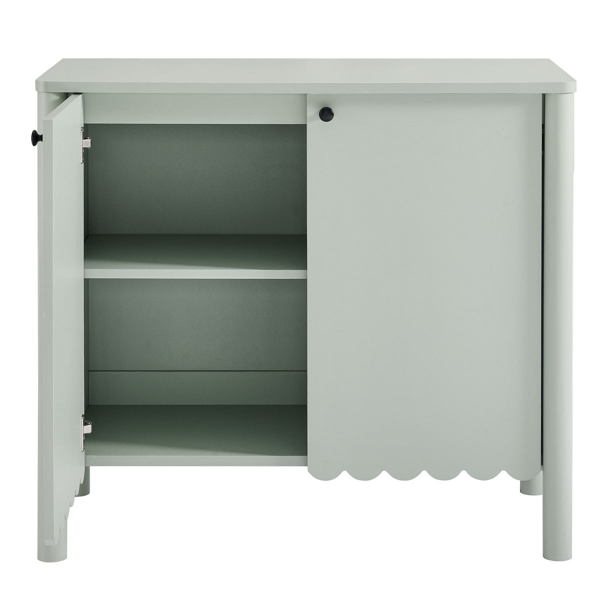 Emmeline 35" 2-Door Scalloped Sideboard Cabinet - Sage