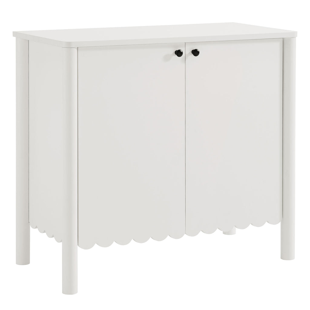 Emmeline 35" 2-Door Scalloped Sideboard Cabinet - White