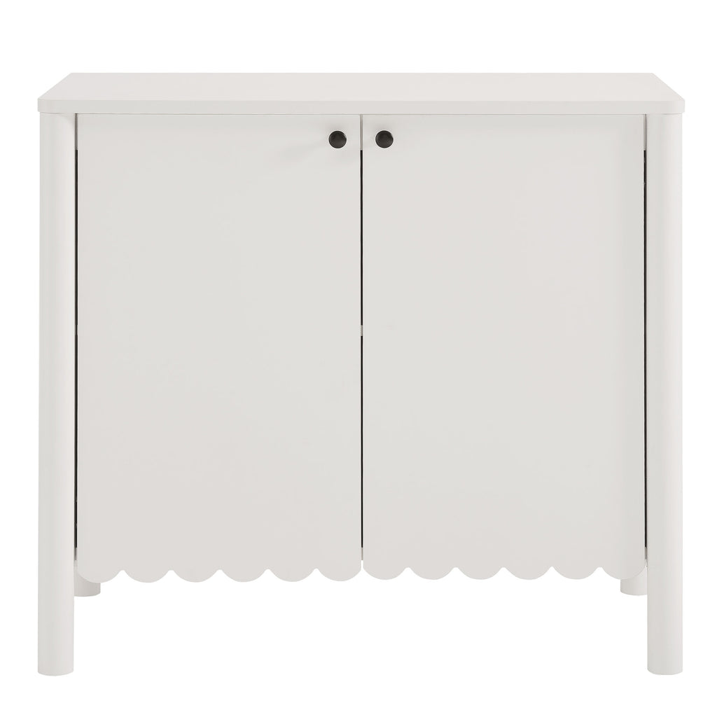 Emmeline 35" 2-Door Scalloped Sideboard Cabinet - White
