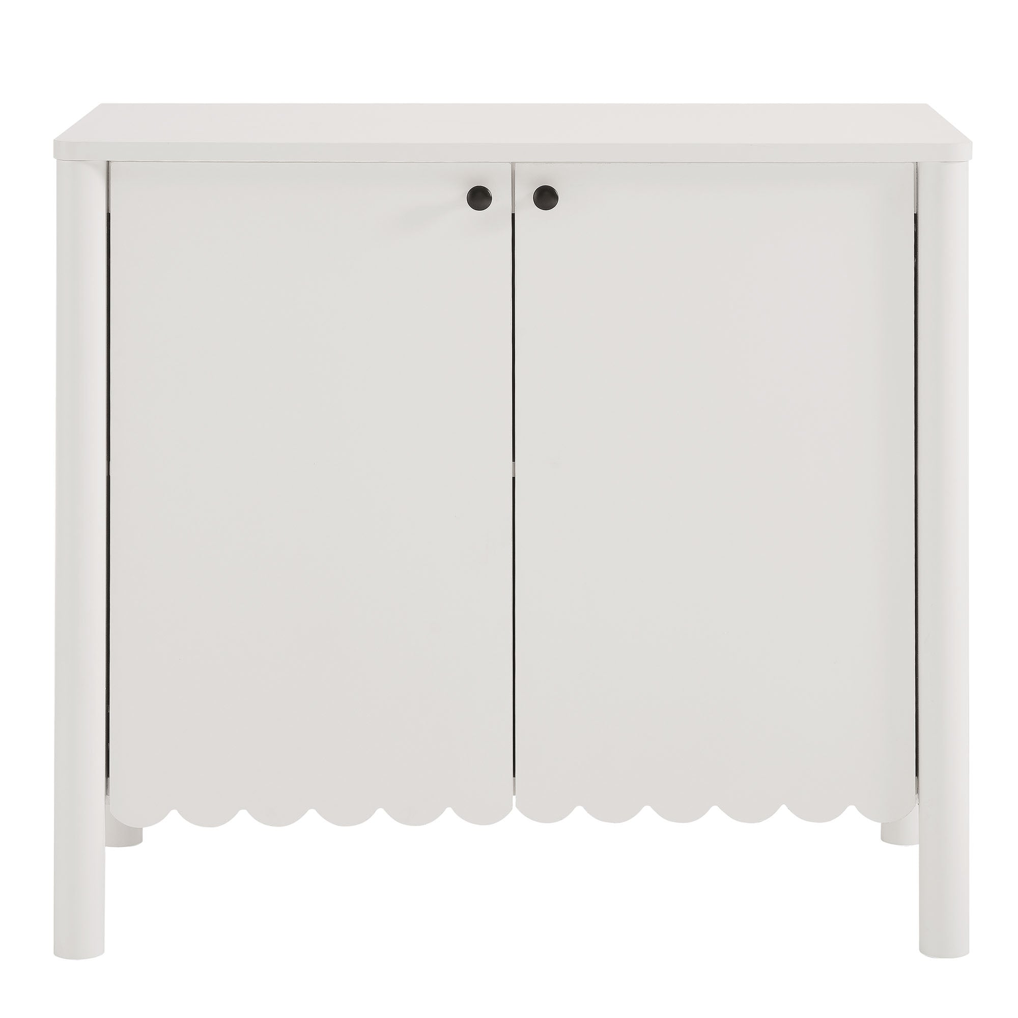 Emmeline 35" 2-Door Scalloped Sideboard Cabinet - White