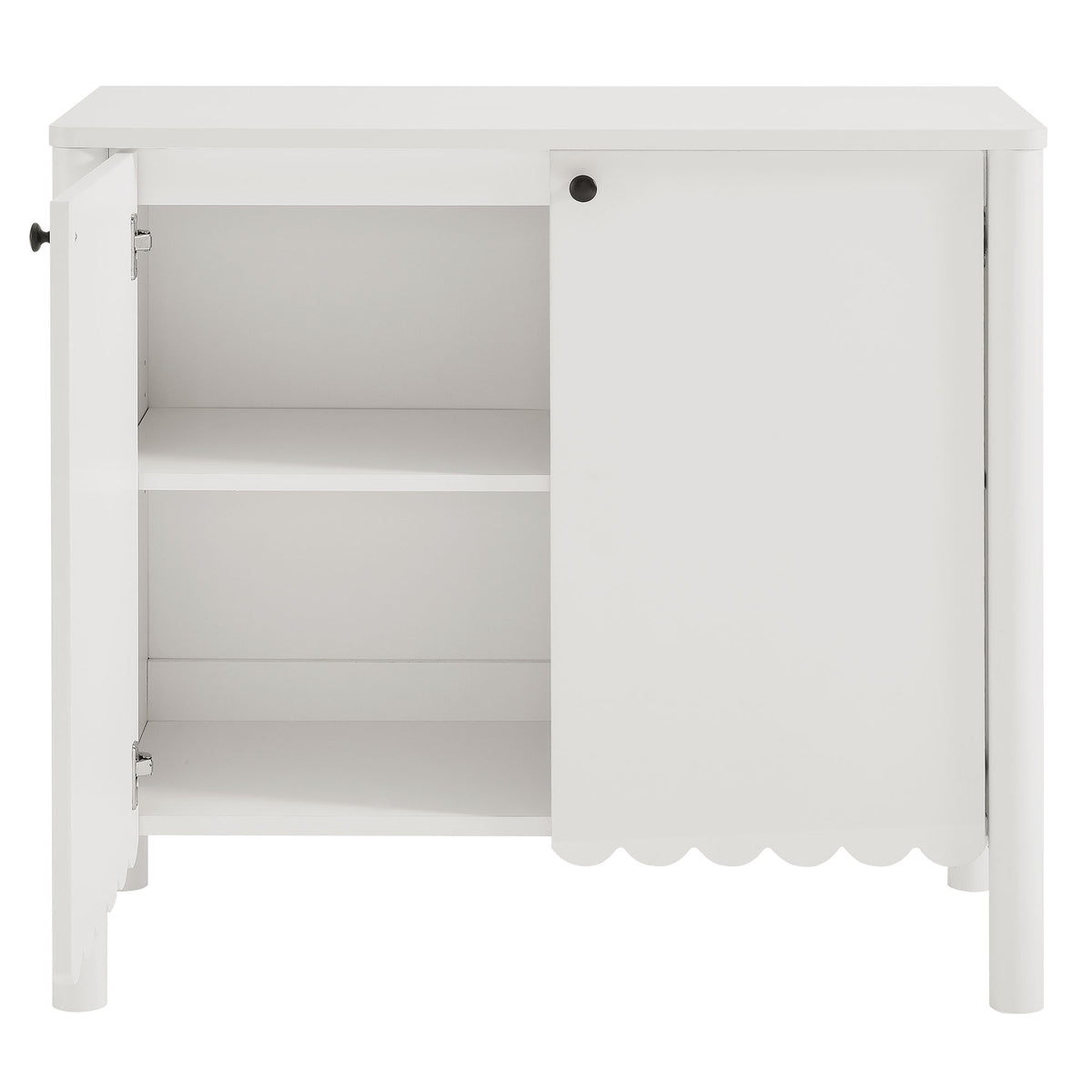 Emmeline 35" 2-Door Scalloped Sideboard Cabinet - White
