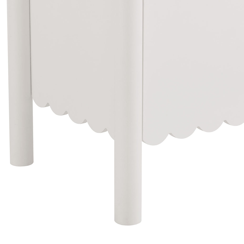 Emmeline 35" 2-Door Scalloped Sideboard Cabinet - White