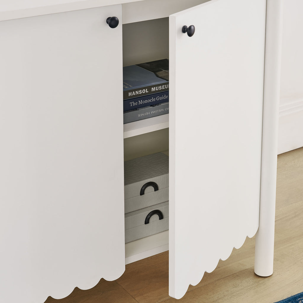 Emmeline 35" 2-Door Scalloped Sideboard Cabinet - White