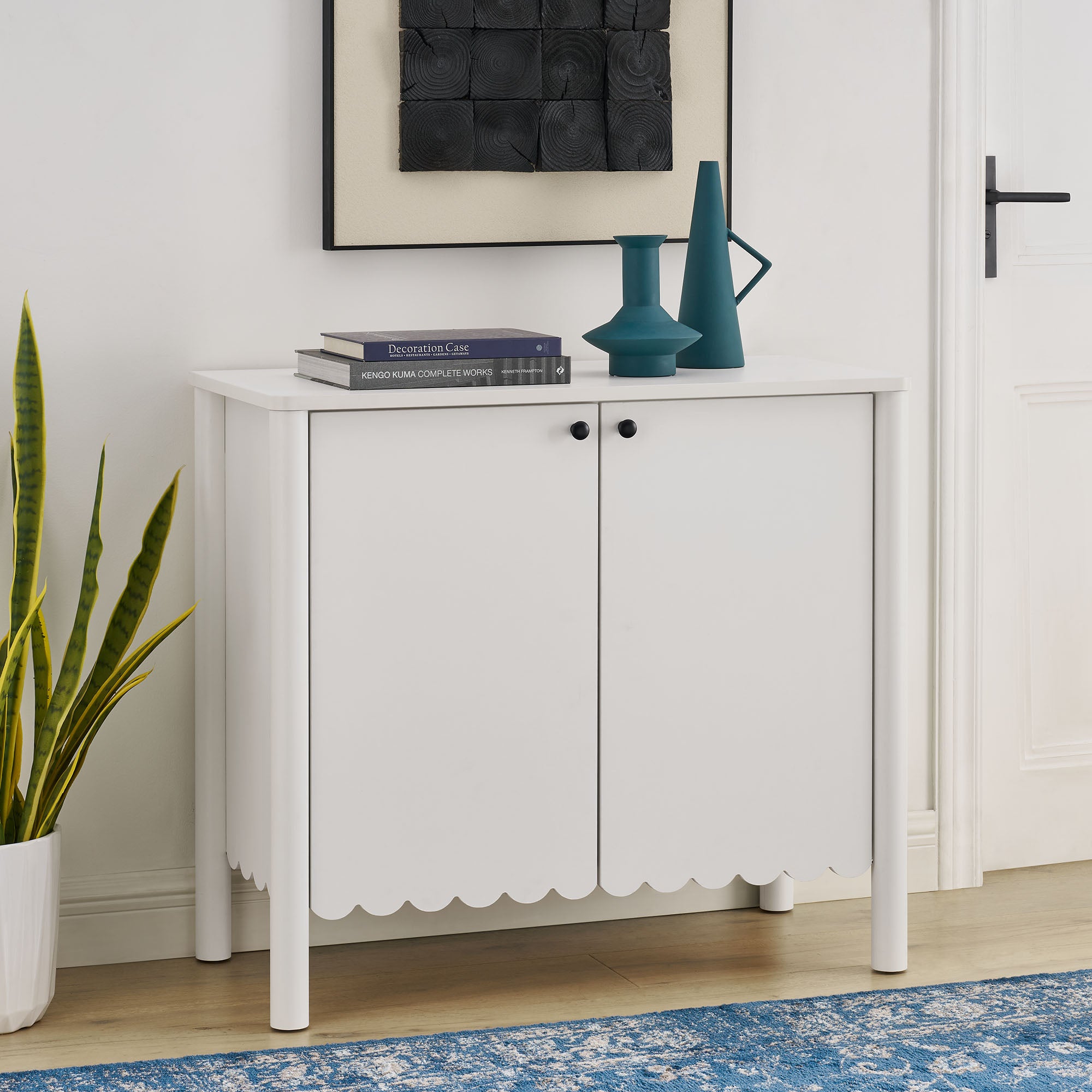 Emmeline 35" 2-Door Scalloped Sideboard Cabinet - White