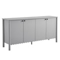 Emmeline 66" 4-Door Scalloped Sideboard Cabinet - Light Gray