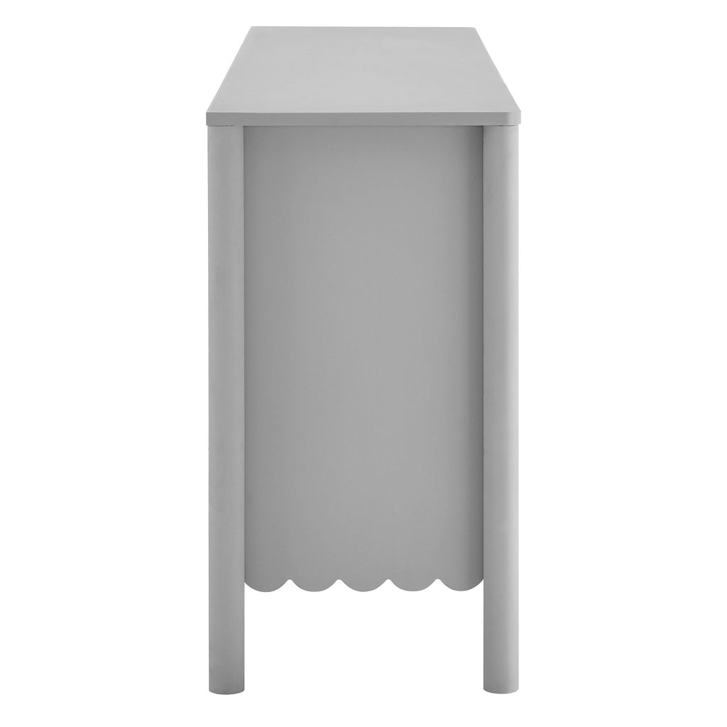 Emmeline 66" 4-Door Scalloped Sideboard Cabinet - Light Gray