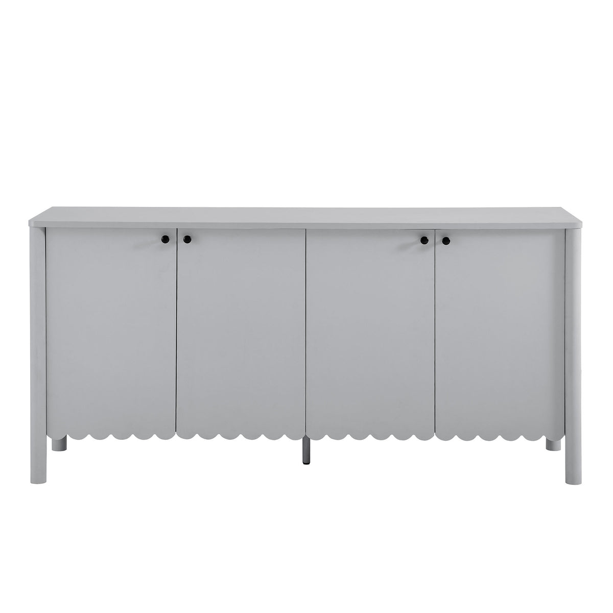 Emmeline 66" 4-Door Scalloped Sideboard Cabinet - Light Gray