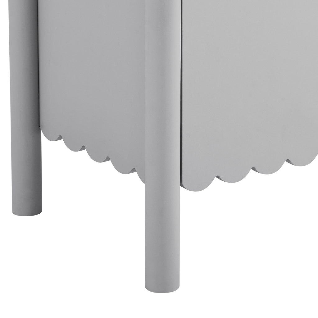 Emmeline 66" 4-Door Scalloped Sideboard Cabinet - Light Gray