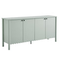Emmeline 66" 4-Door Scalloped Sideboard Cabinet - Sage