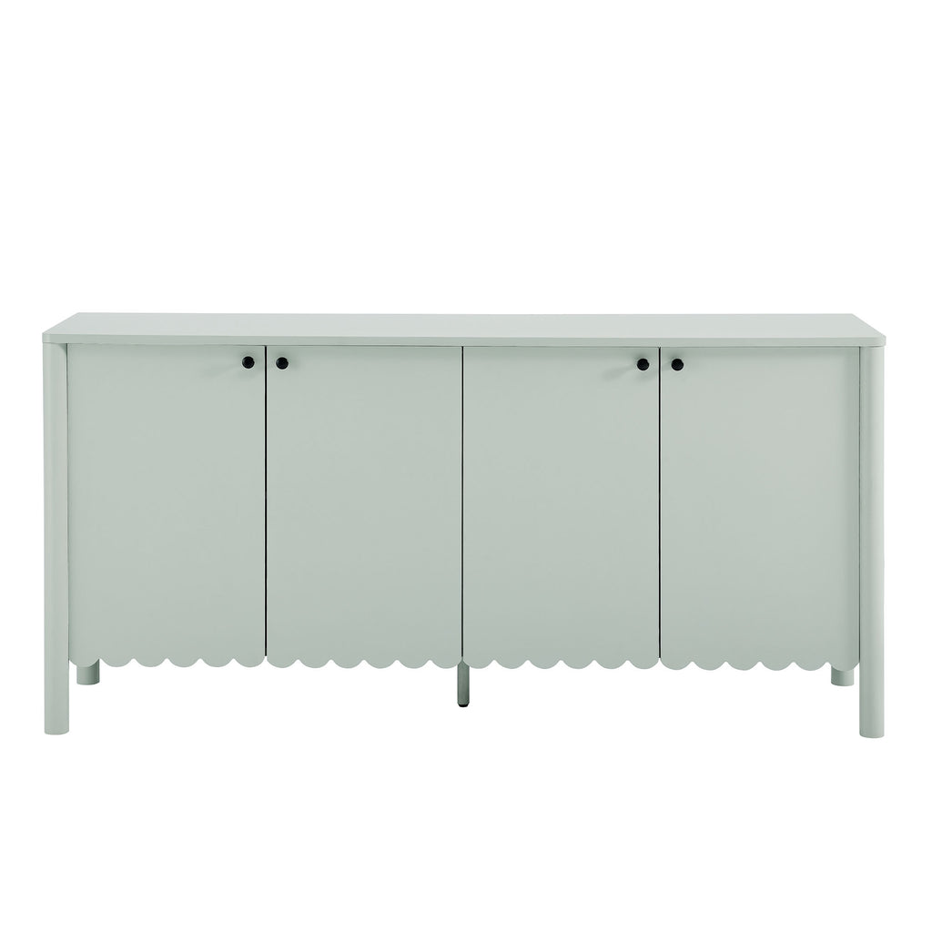 Emmeline 66" 4-Door Scalloped Sideboard Cabinet - Sage