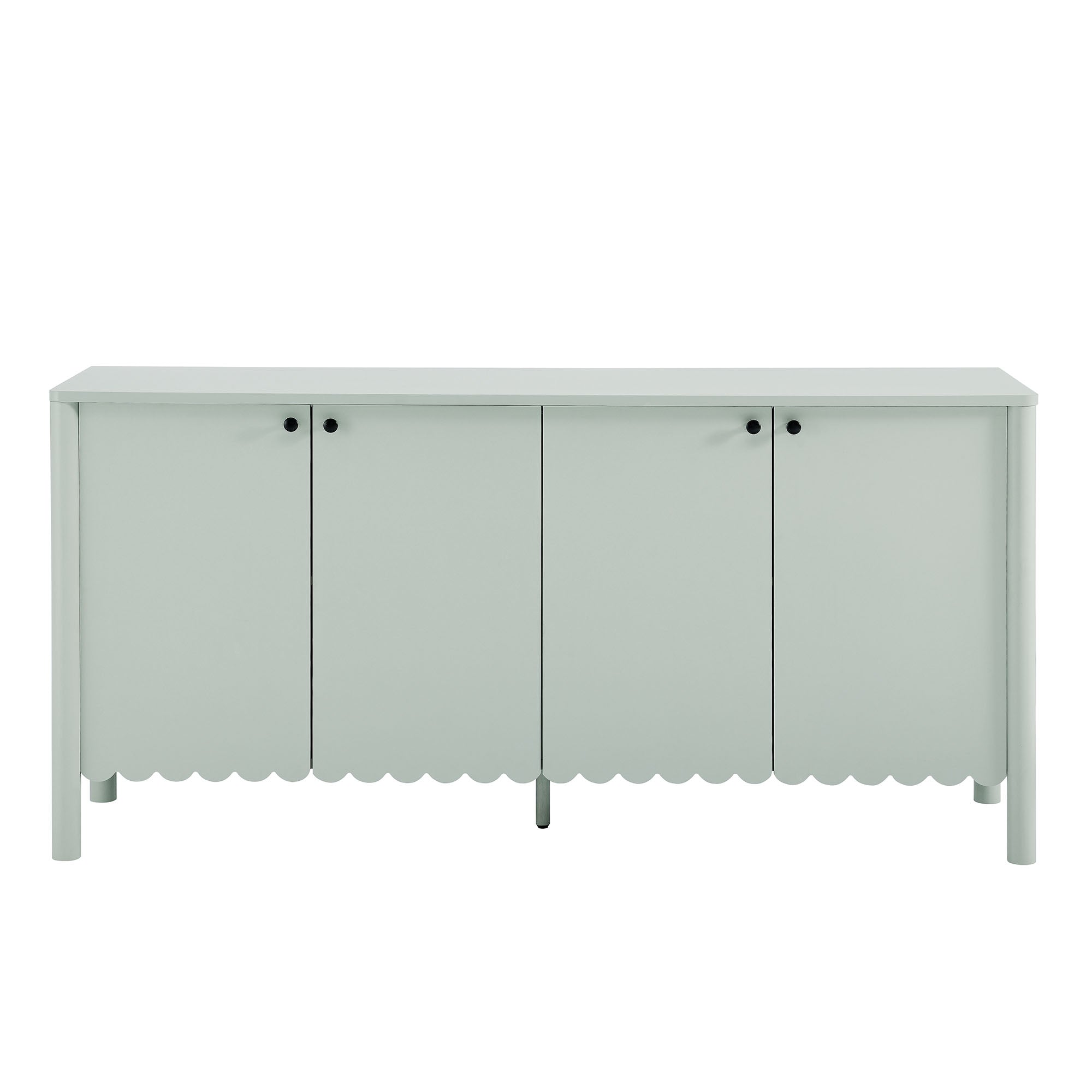 Emmeline 66" 4-Door Scalloped Sideboard Cabinet - Sage
