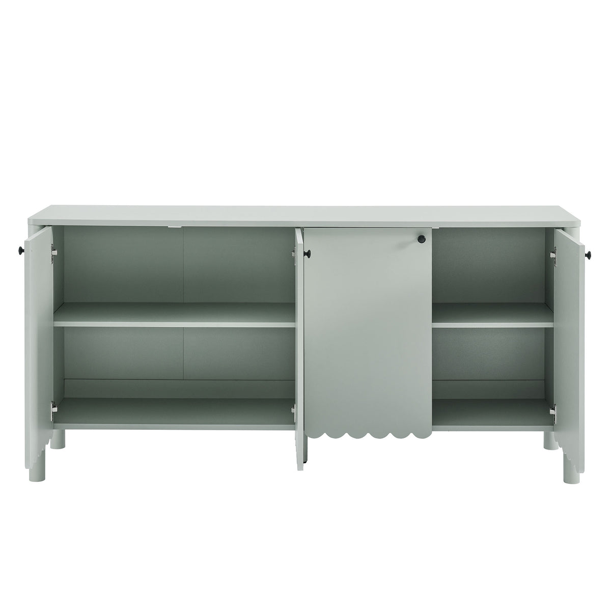Emmeline 66" 4-Door Scalloped Sideboard Cabinet - Sage