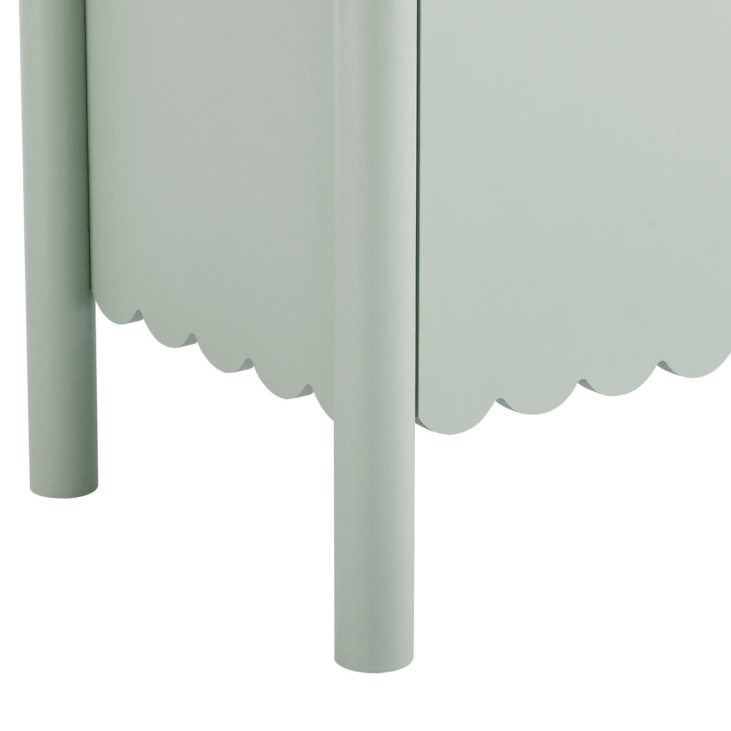 Emmeline 66" 4-Door Scalloped Sideboard Cabinet - Sage
