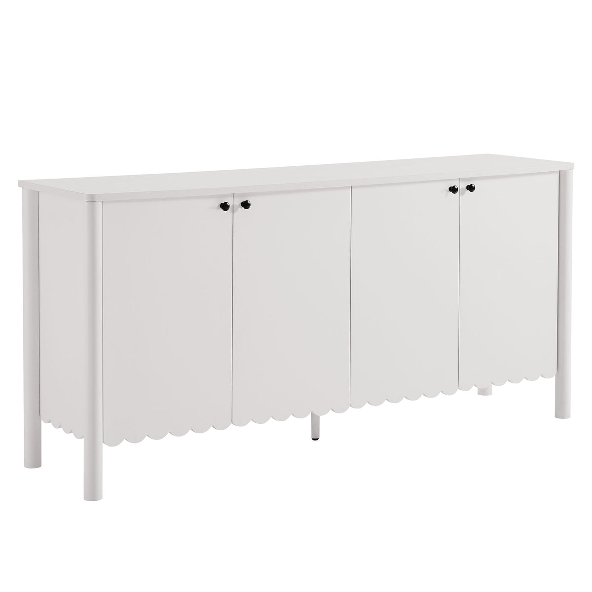 Emmeline 66" 4-Door Scalloped Sideboard Cabinet - White