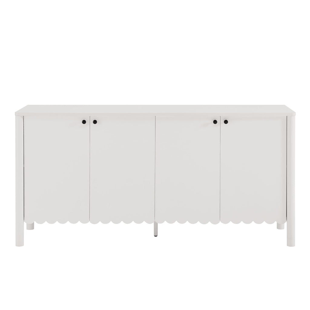 Emmeline 66" 4-Door Scalloped Sideboard Cabinet - White