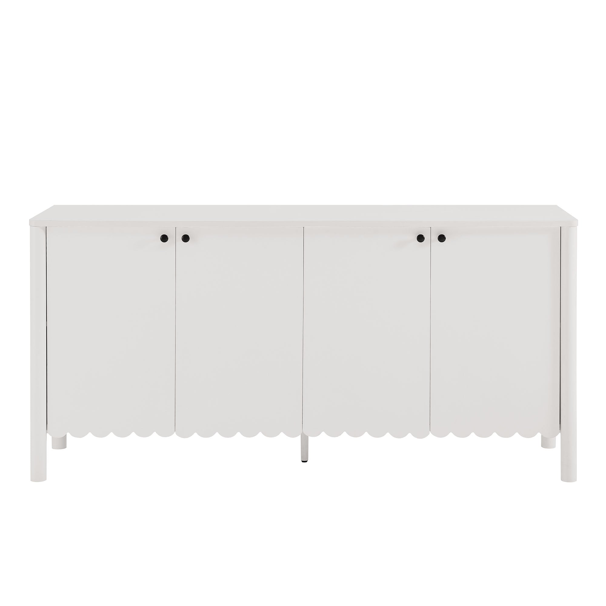 Emmeline 66" 4-Door Scalloped Sideboard Cabinet - White