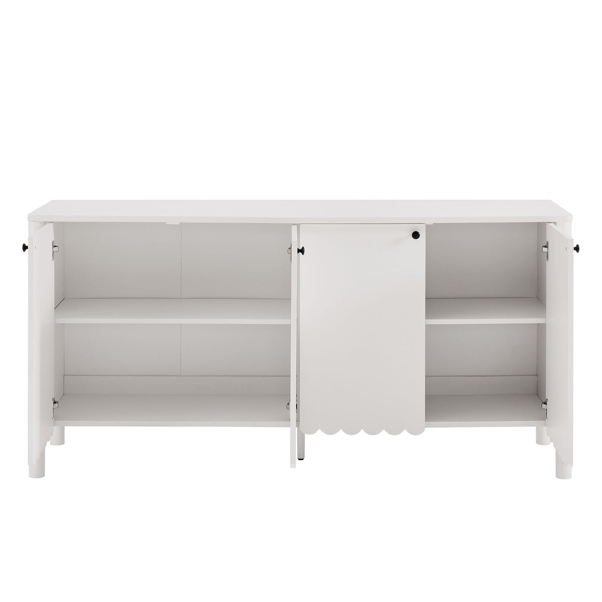 Emmeline 66" 4-Door Scalloped Sideboard Cabinet - White