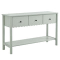 Emmeline 3-Drawer Scalloped Console Table - Sage