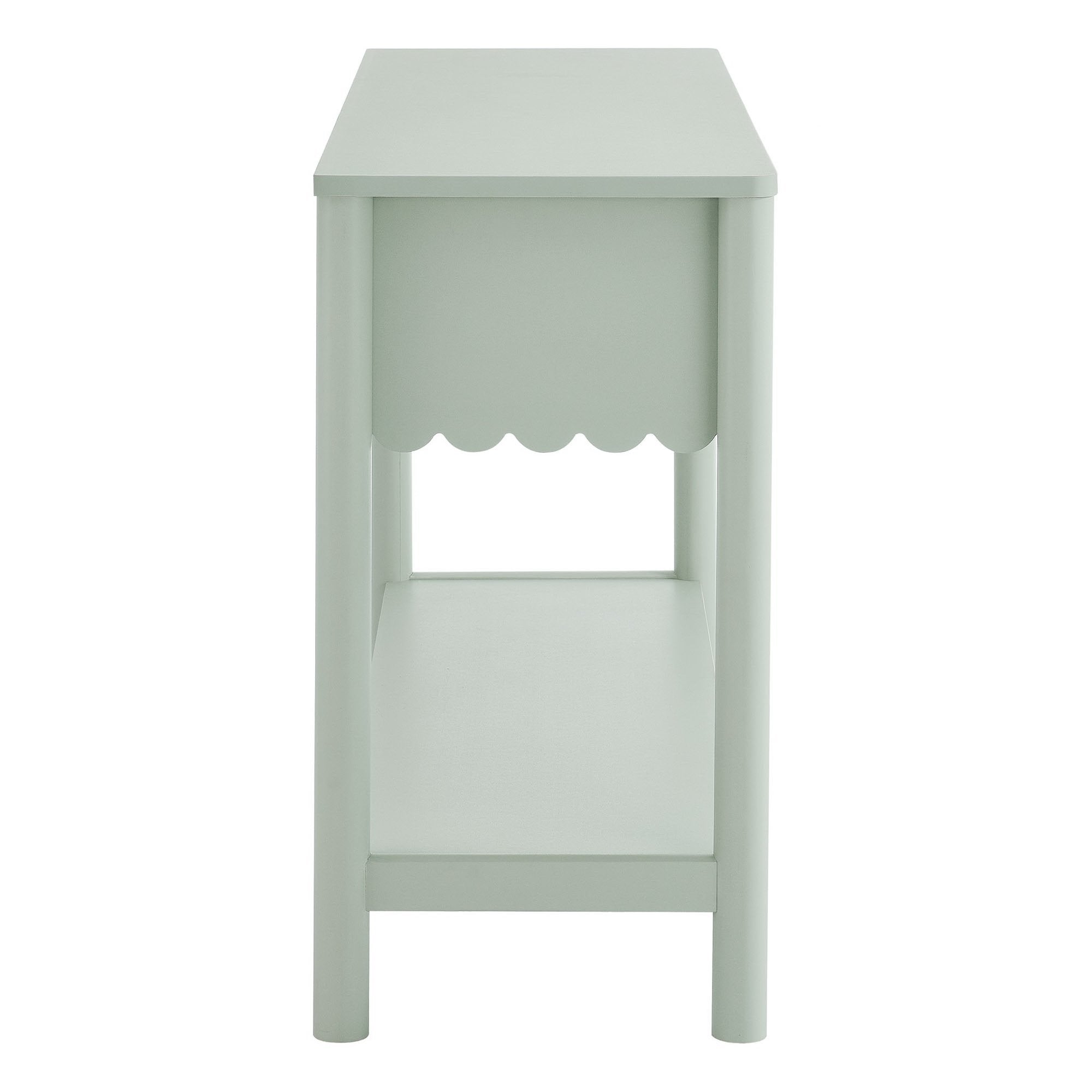 Emmeline 3-Drawer Scalloped Console Table - Sage