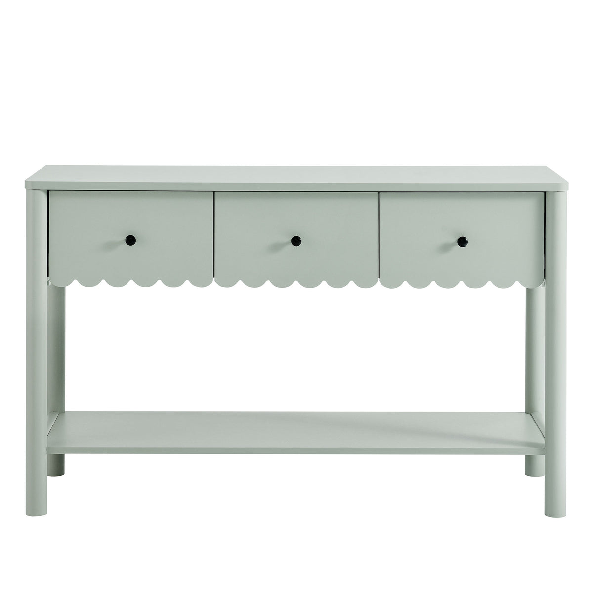 Emmeline 3-Drawer Scalloped Console Table - Sage