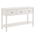 Emmeline 3-Drawer Scalloped Console Table - White