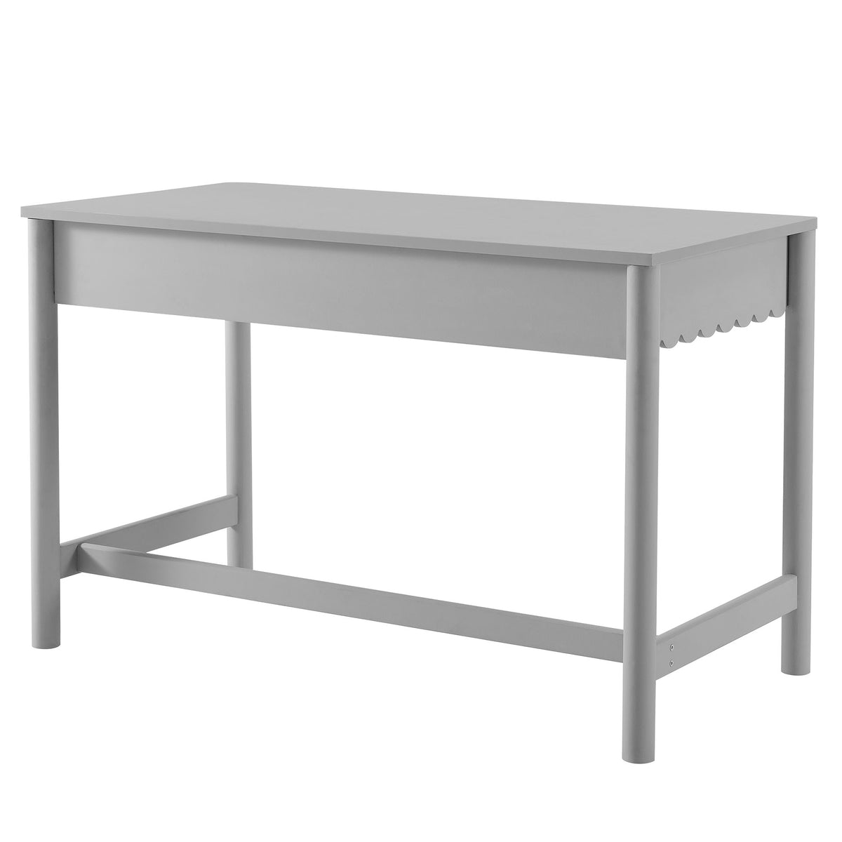 Emmeline 1-Drawer Scallop Writing Desk - Light Gray