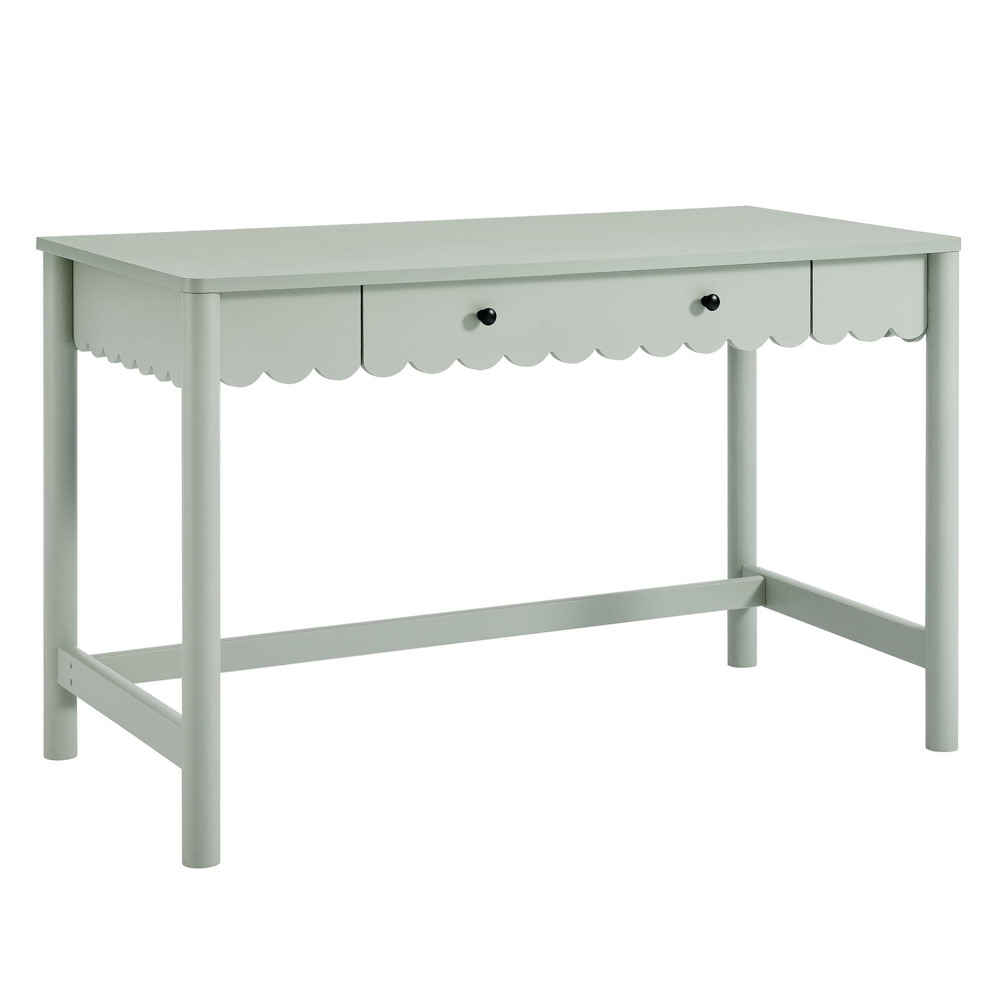 Emmeline 1-Drawer Scallop Writing Desk - Sage