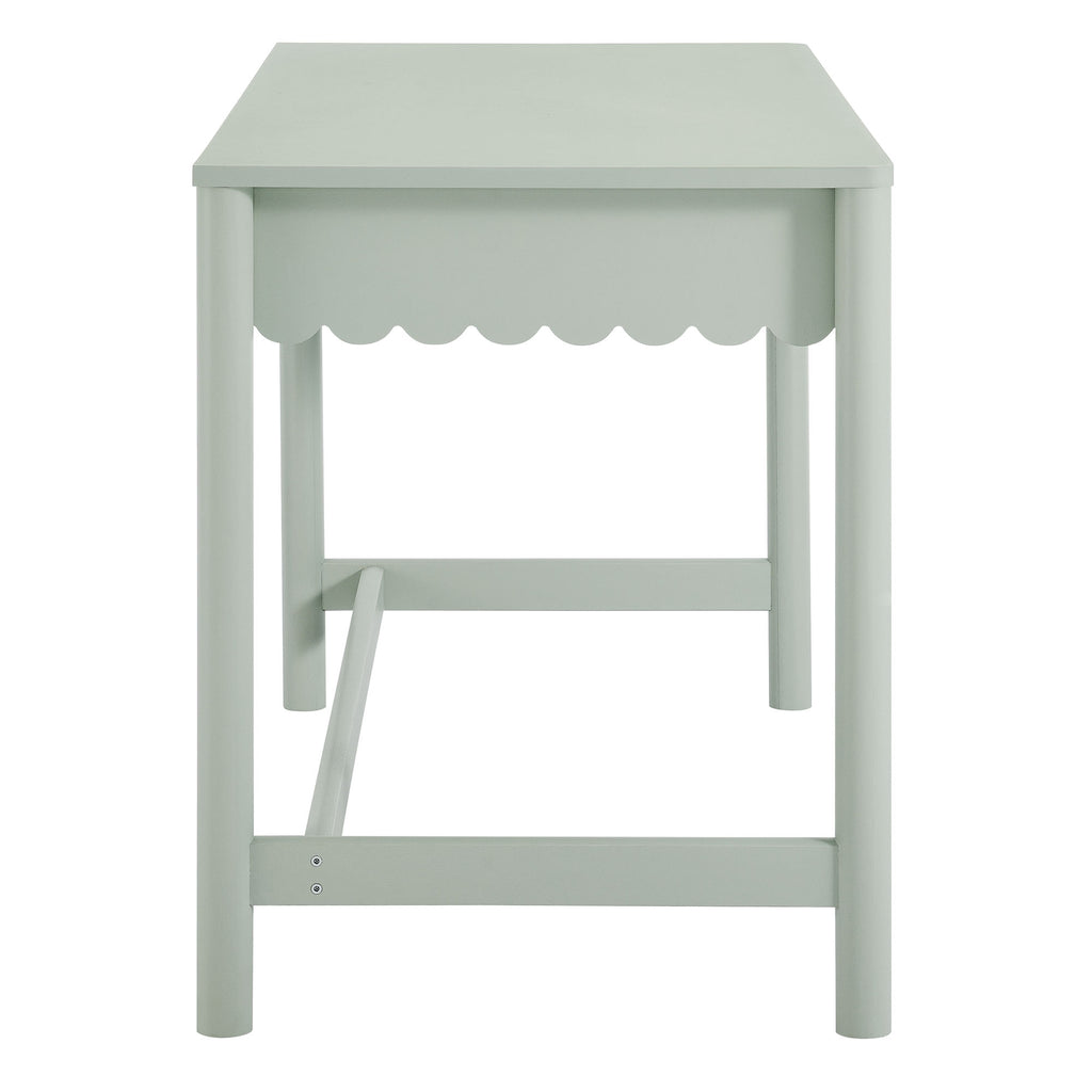 Emmeline 1-Drawer Scallop Writing Desk - Sage