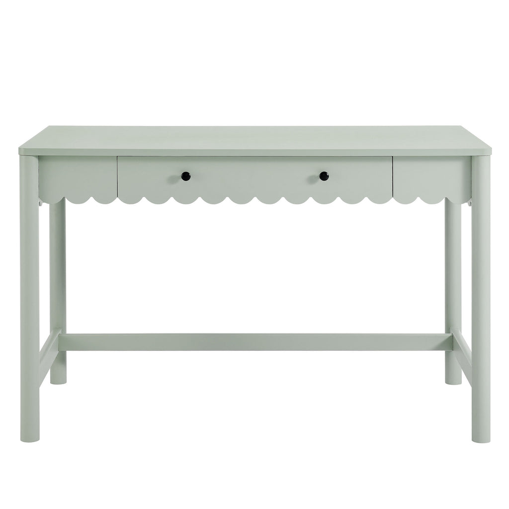 Emmeline 1-Drawer Scallop Writing Desk - Sage