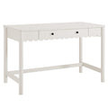 Emmeline 1-Drawer Scallop Writing Desk - White