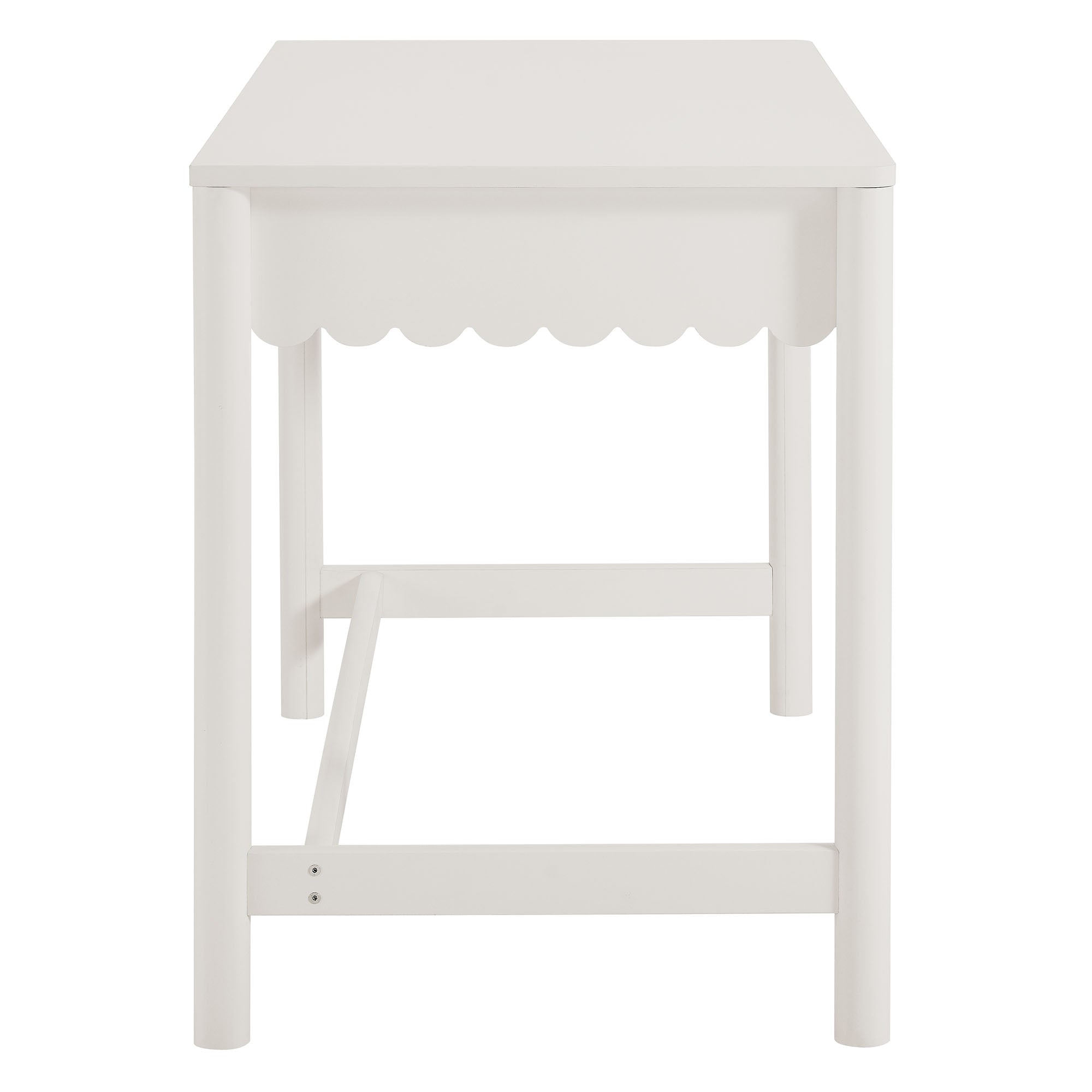 Emmeline 1-Drawer Scallop Writing Desk - White
