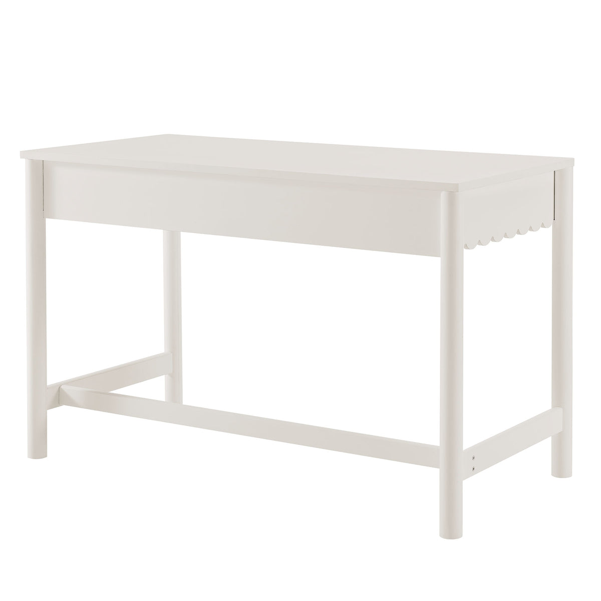 Emmeline 1-Drawer Scallop Writing Desk - White