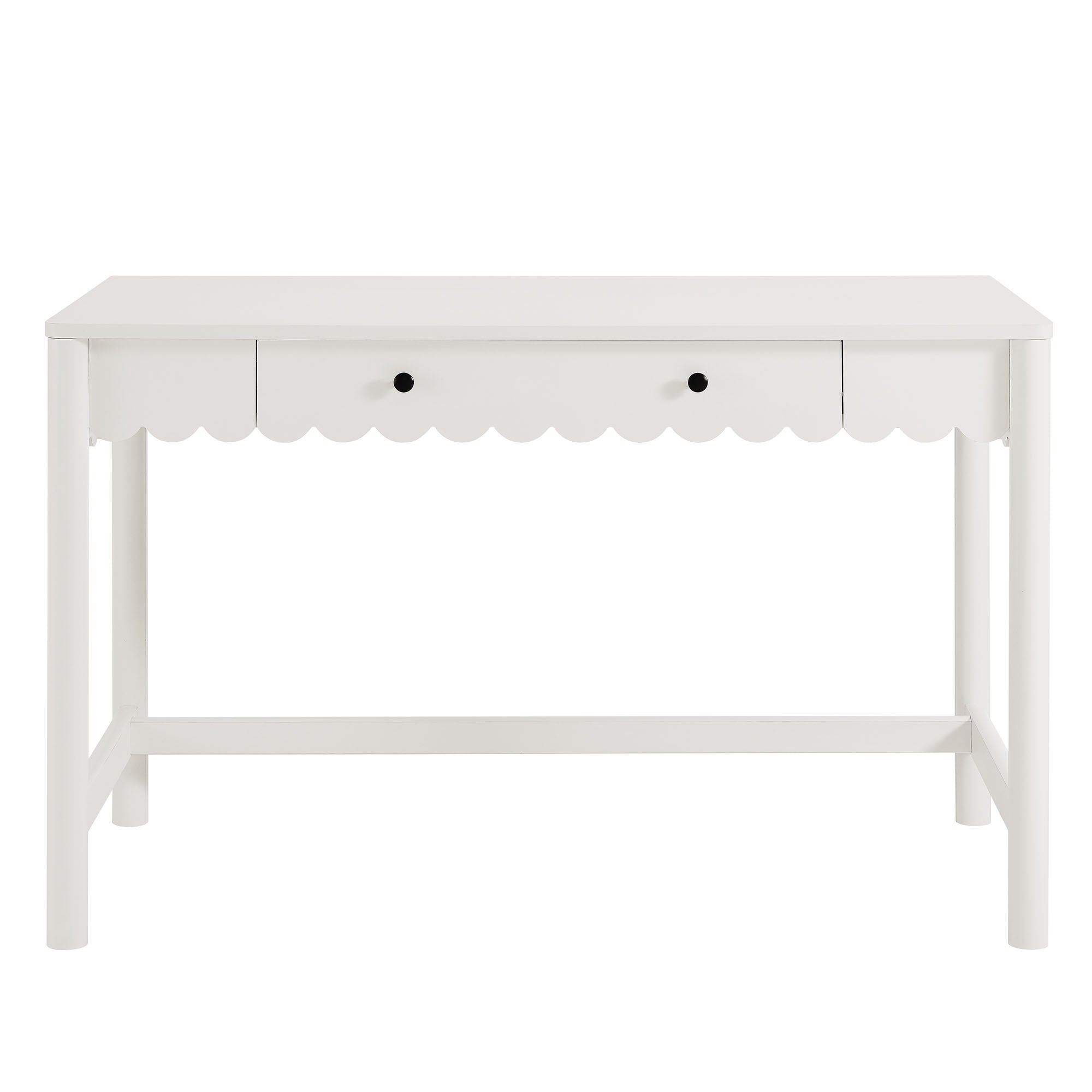 Emmeline 1-Drawer Scallop Writing Desk - White