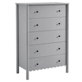 Emmeline Scalloped 5-Drawer Chest - Light Gray