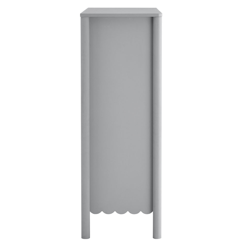 Emmeline Scalloped 5-Drawer Chest - Light Gray
