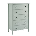 Emmeline Scalloped 5-Drawer Chest - Sage