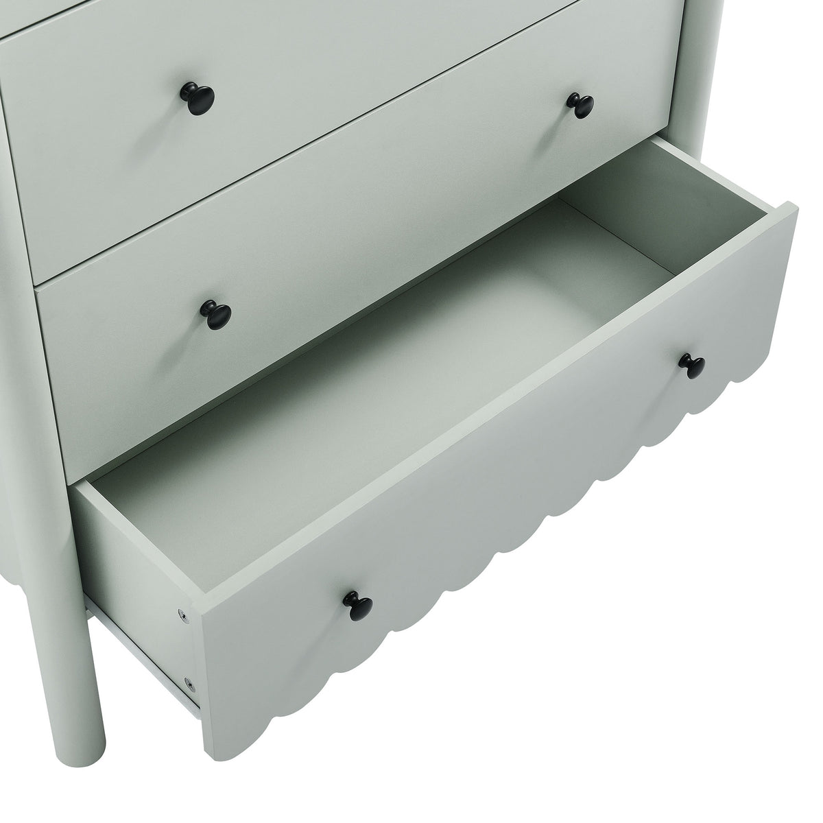 Emmeline Scalloped 5-Drawer Chest - Sage