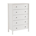 Emmeline Scalloped 5-Drawer Chest - White