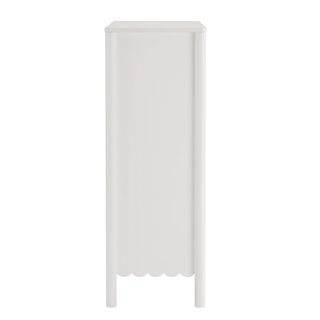 Emmeline Scalloped 5-Drawer Chest - White