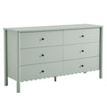 Emmeline Scalloped 6-Drawer Dresser - Sage