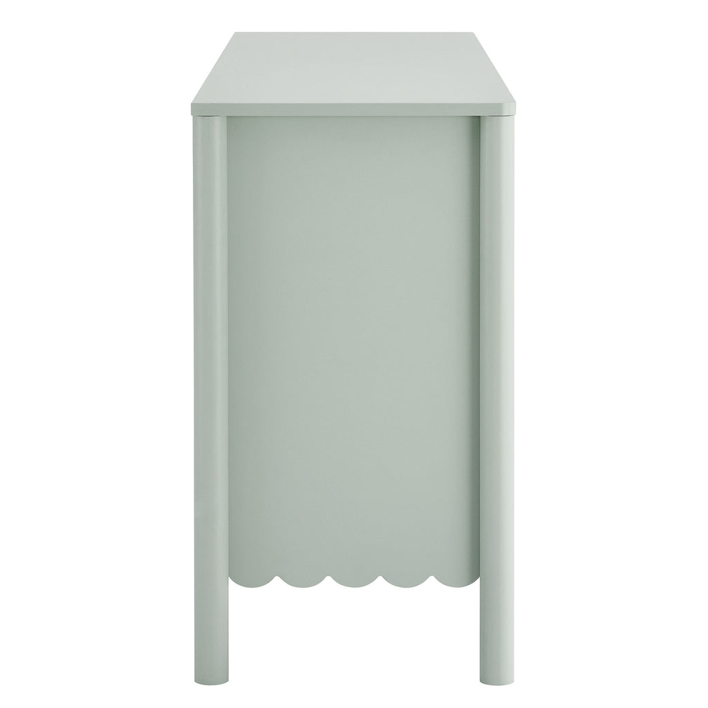 Emmeline Scalloped 6-Drawer Dresser - Sage