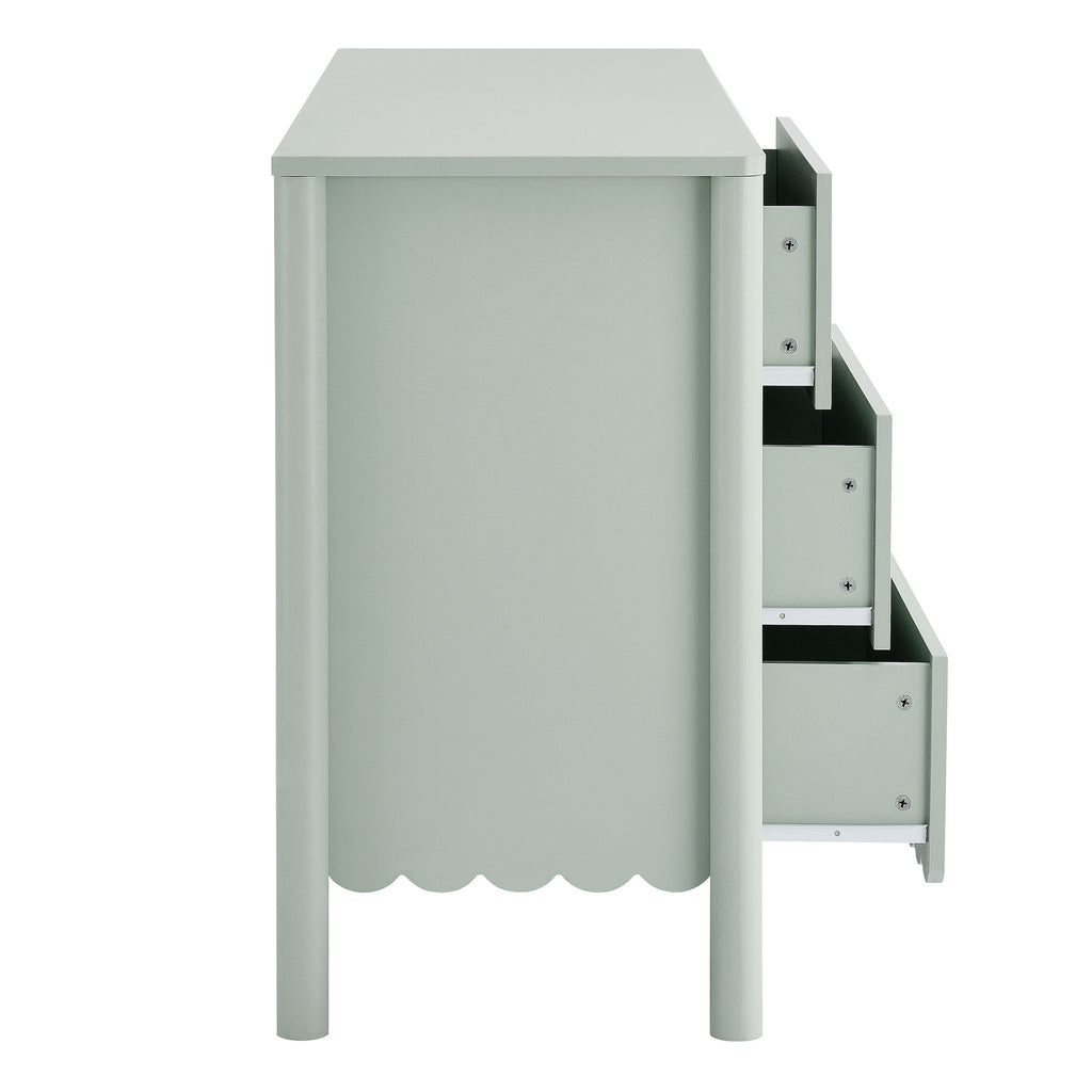Emmeline Scalloped 6-Drawer Dresser - Sage