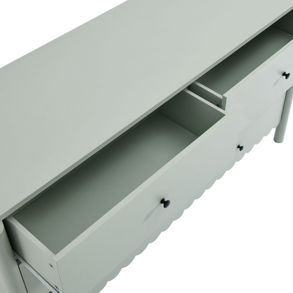 Emmeline Scalloped 6-Drawer Dresser - Sage