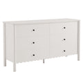 Emmeline Scalloped 6-Drawer Dresser - White
