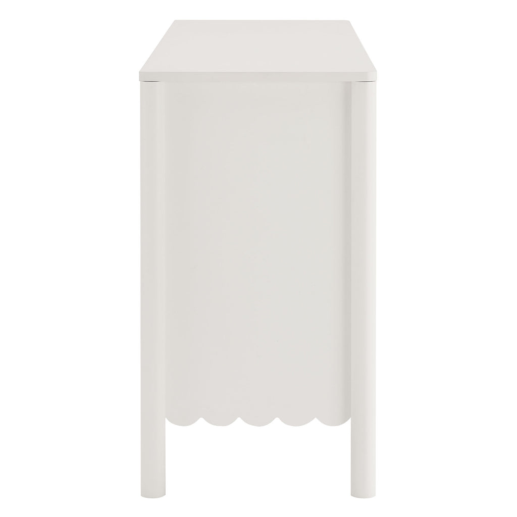 Emmeline Scalloped 6-Drawer Dresser - White