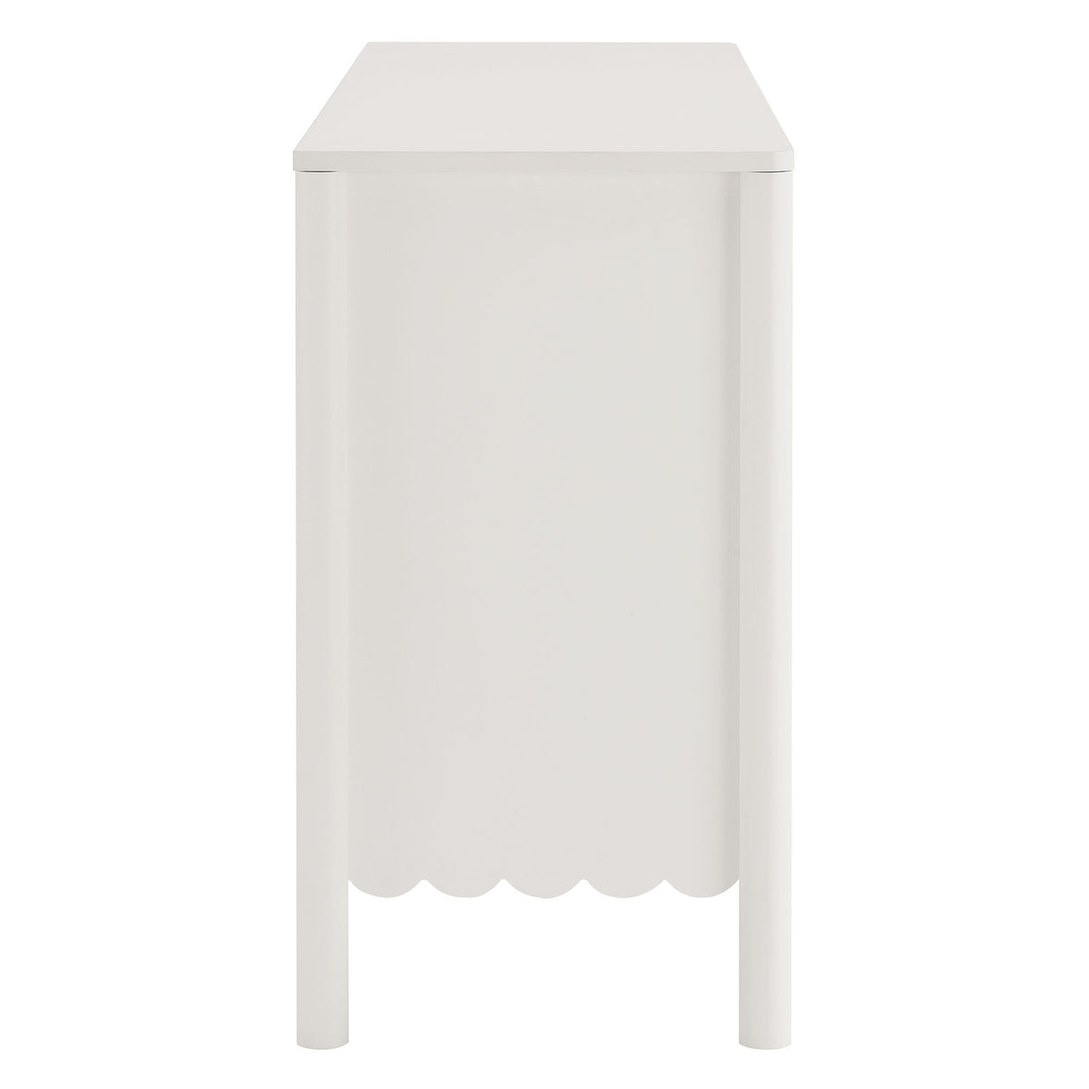 Emmeline Scalloped 6-Drawer Dresser - White