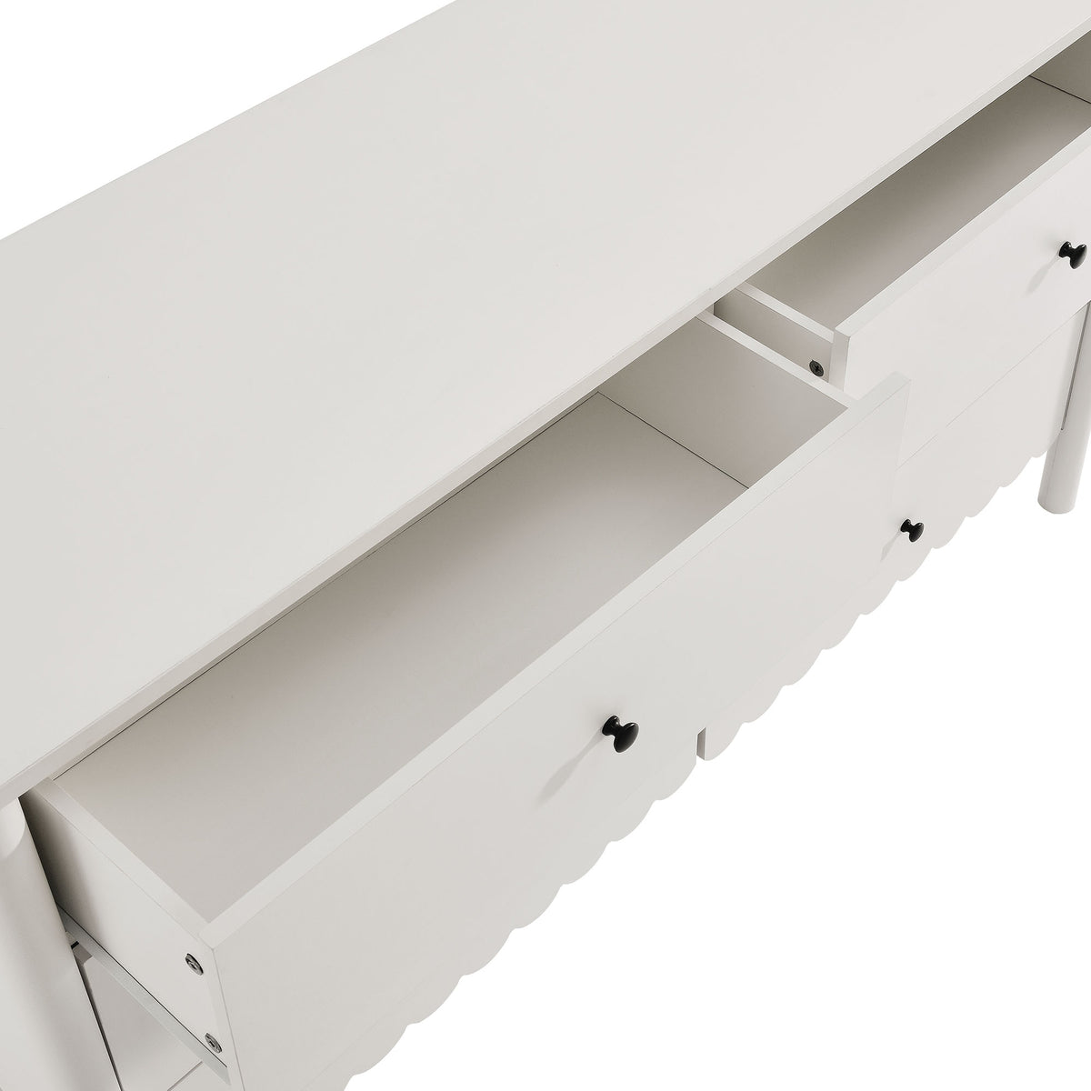 Emmeline Scalloped 6-Drawer Dresser - White