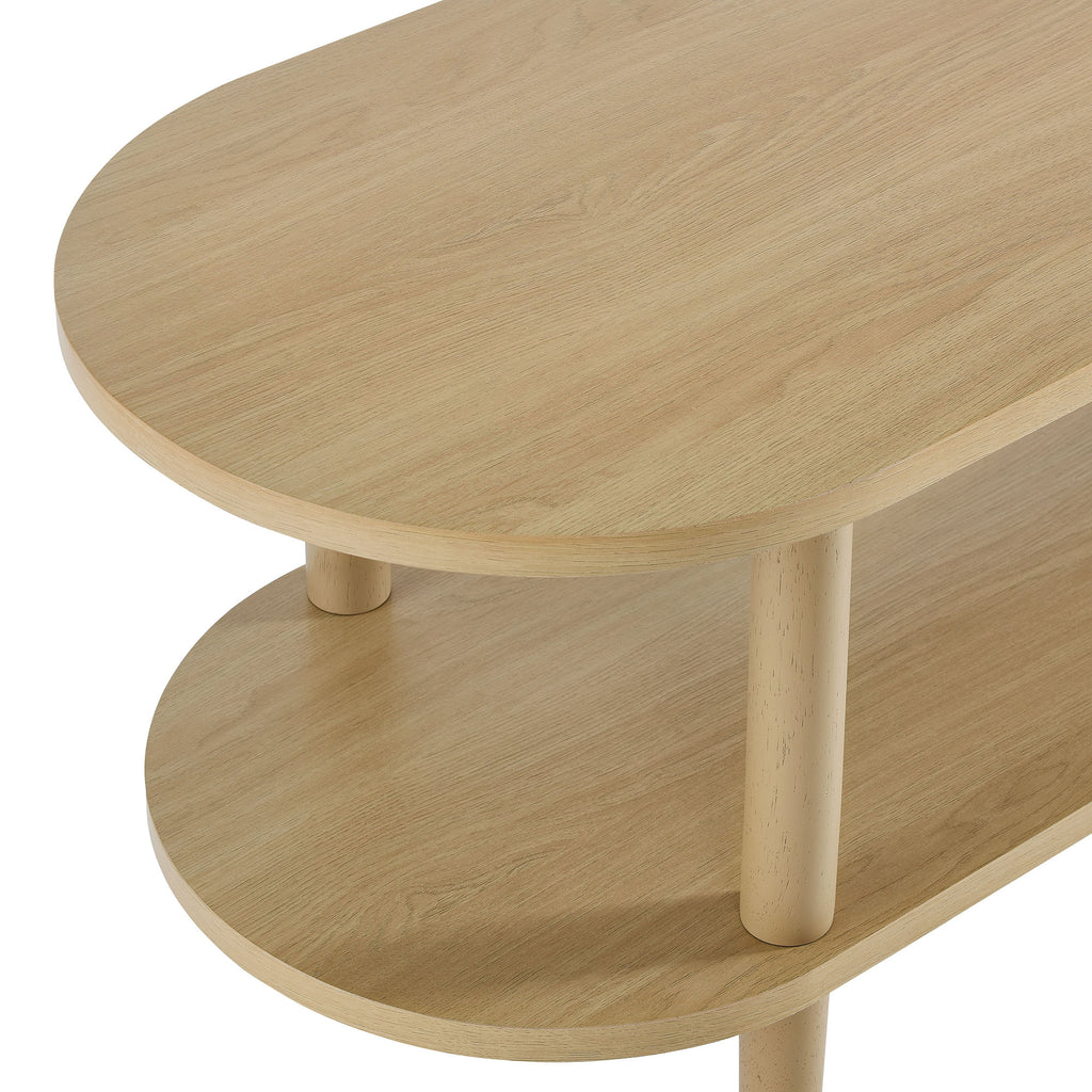 Torus Oval Wood TV Stand - Light Oak
